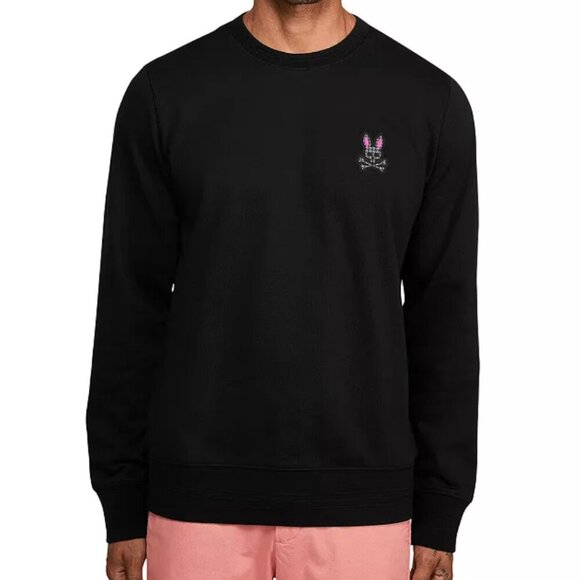 Psycho Bunny Black Drake Cotton Logo Sweatshirt Small NWT - Picture 1 of 2